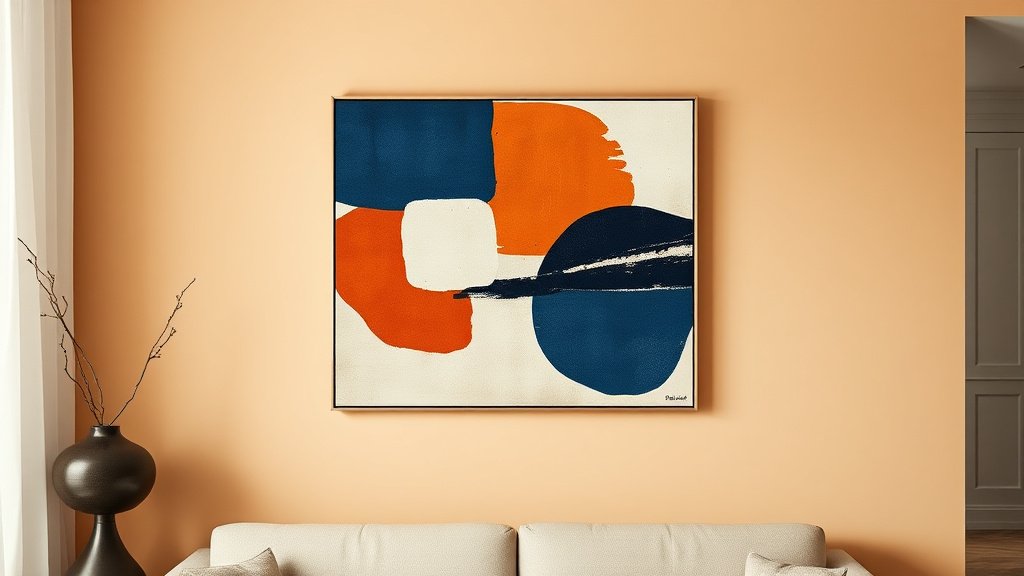 Tableau abstrait contemporain signé en édition limitée, exemple d'œuvre d'art mural accessible aux investisseurs particuliers