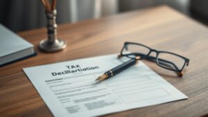 Illustration formulaire Cerfa 2042 declaration revenus bureau fiscal