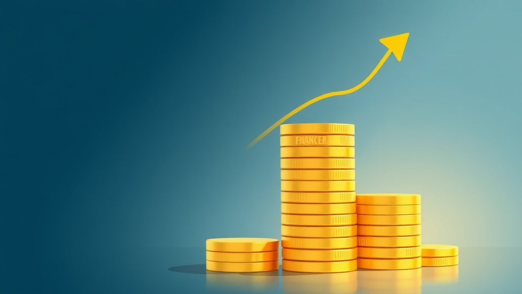 Illustration pieces et courbe de croissance epargne salariale