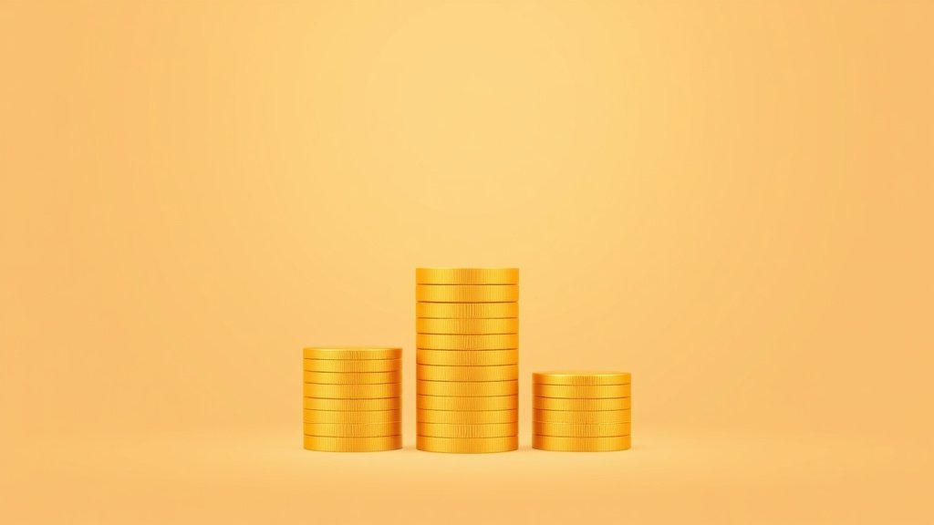 Trois piles de pieces dor representant le gain fiscal progressif salaire intéressement PEE PERCO