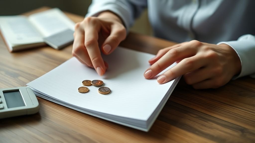 Mains manipulant des pièces sur une table, pour illustrer la réflexion sur la valorisation boursière