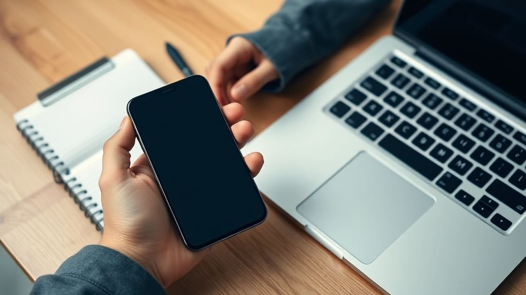 Mains près d’un carnet et d’un ordinateur fermé, illustrant l’analyse d’un investissement en Bourse