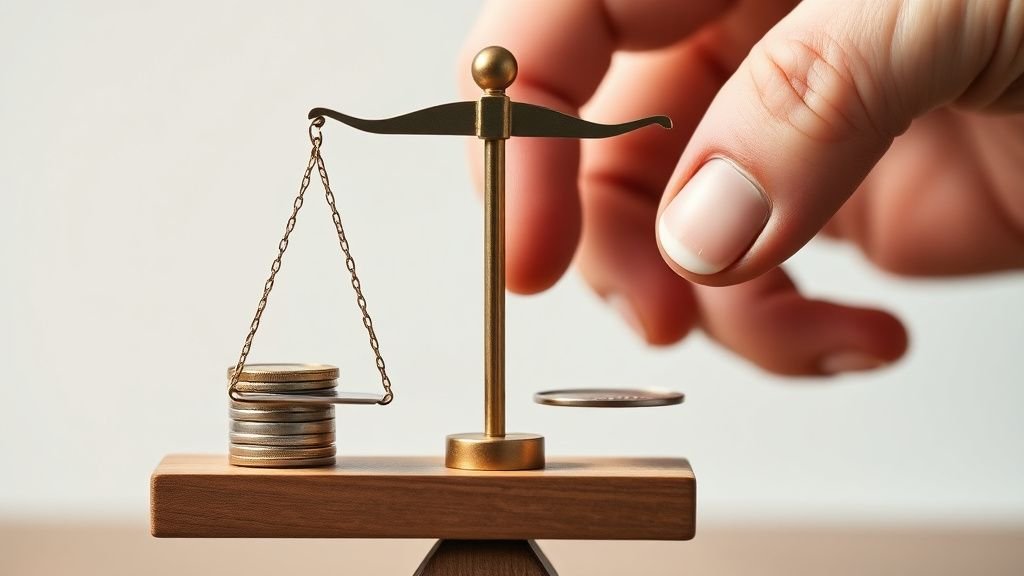 Main tenant une balance symbolique, image illustrant l’effet de levier et le risque de liquidation